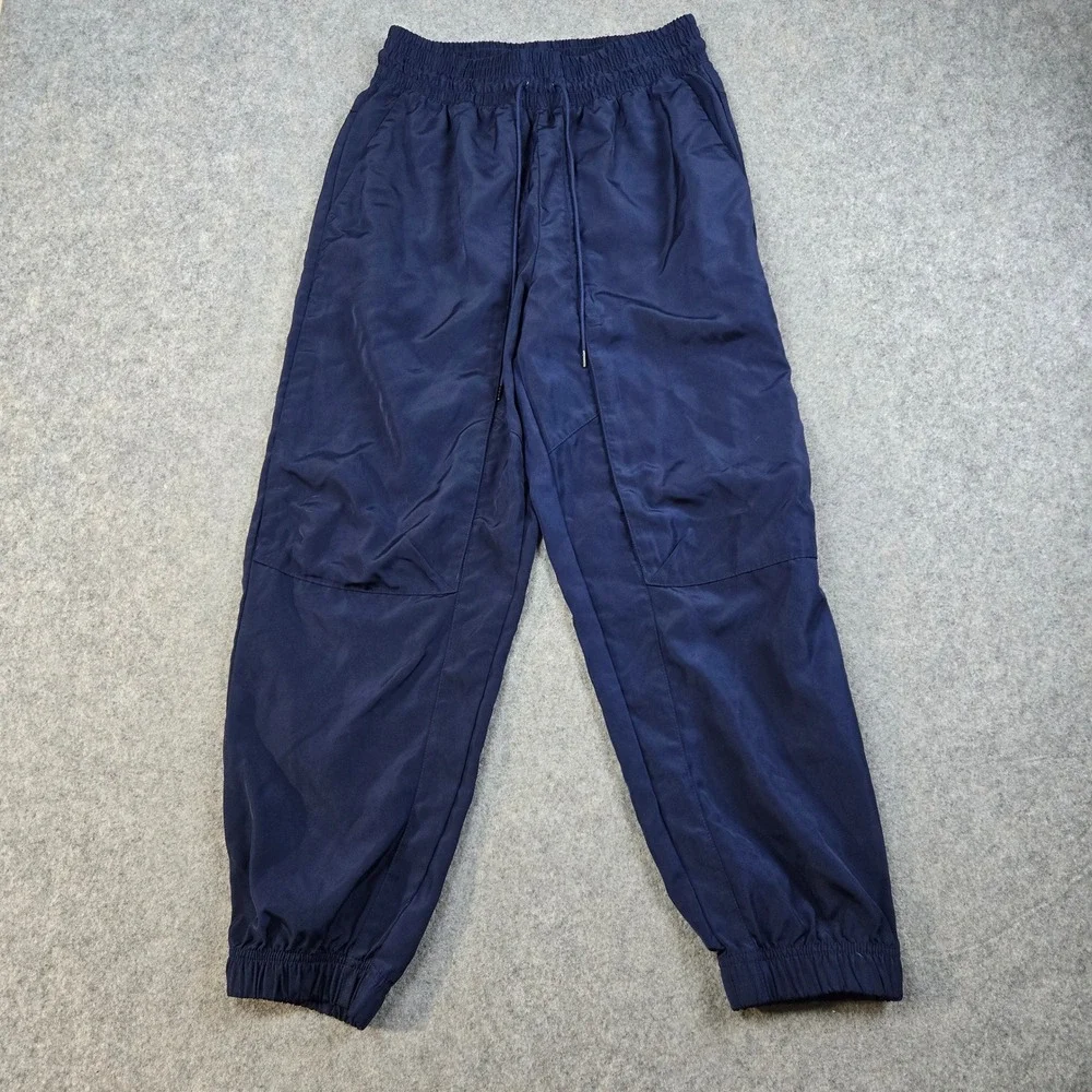 Nike‎ Track Pants Mens Medium Navy Blue Swoosh Logo Cuffed Joggers Sportswear